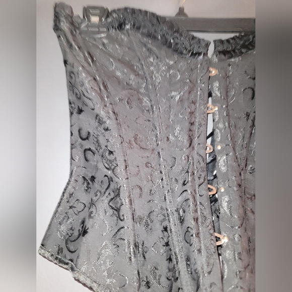 Vintage women goth black sleeveless corset intimates L ties in back - Picture 4 of 4